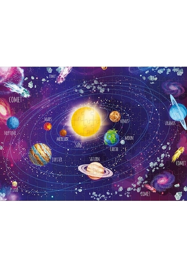 Star Puzzle 200 Parçalık Çocuk Puzzle/yapboz - Güneş Sistemi 1 Adet