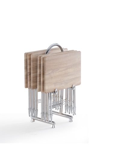 Hanedan Açık Kahverengi 6'lı Çanta Sehpa