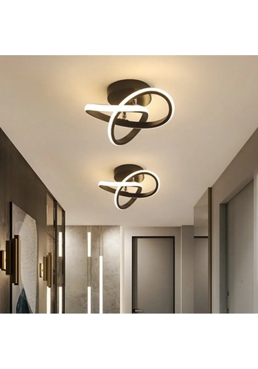 Yonlux Tavan Led Avizesi, Koridor İçin Led Lamba 462866841 Siyah