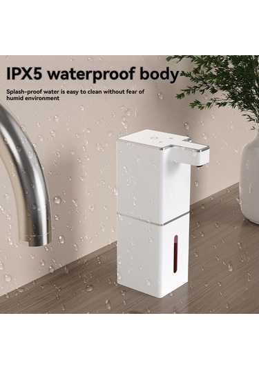 Moveevo Beyaz Duvar Montlu Otomatik Sensörlü Köpük Sabun Dağıtıcı, Dokunsuz Kullanim, 4 Seviye Hacim Kontrolü, Ipx5 Su Geçirmez, 380ml Kapasite, P7 Modeli Diğer