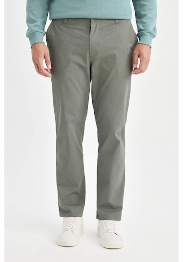 DeFacto Regular Fit Normal Kesim Yazlık Düz Paça Chino Kanvas Pantolon D7349AX25SPKH398