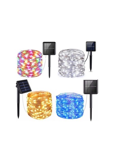 Novahub Mavi Güneş Dize Işıklar, 5m50leds, 8 Modlu Peri Işıklar, Bakır Tel, Noel Dekor, Düğün, Ev, Parti, Bahçe İçin Mavi