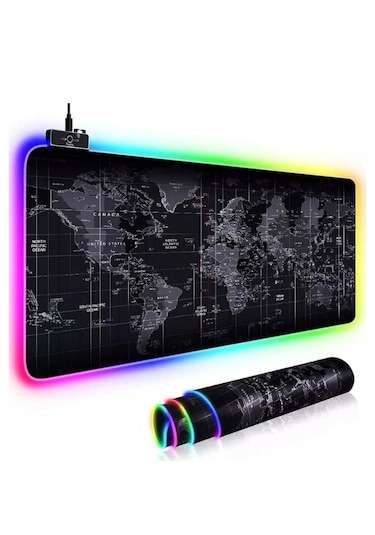 Cm Rgb 90x04 Dünya Harita Desenli Mouse Pad Led Işıklı Gaming