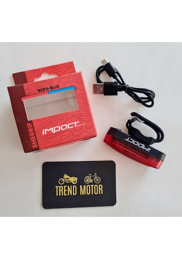 Polis Çakar Flaşör Mavi Kırmızı Işık Bisiklet - USB ŞARJLI