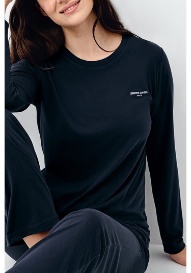 Pierre Cardin 9109 Modal Uzun Kol Kadın Pijama Takımı V1 Lacivert