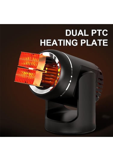 Beyaz Seametal 12v Oto Kaloriferi Taşınabilir Hava Isıtma Fanı Enerji Tasarrufu Hızlı Isıtma Buz Çözücü Buğu Çözücü 2 İn 1 Pano Isıtıcı Fanı Kombo