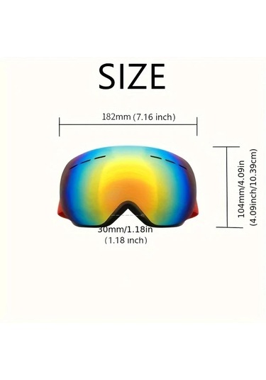 Willowhaven Black- Çift Katmanlı Anti-fog Kayak Ve Snowboard Gözlüğü Erkek Kadın Büyük Çerçeve Aynalı Lens
