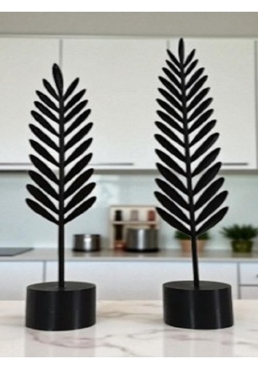 Dekoratif Modern Siyah Ve Siyah Tüy Yaprak