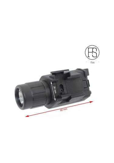 led Taktik El Feneri M6: Lazer Ve 20mm Ray Entegrasyonu İle Çok Fonksiyonlu Güçlü Işık  Siyah