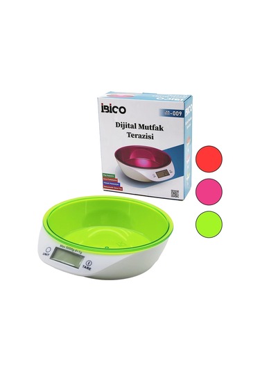 Dijital - Pilli Mutfak Terazi Tartı Kaseli - 5kg/1gr 5365 Çok Renkli