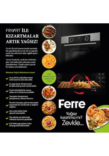 Ferre Fryart CS Serisi XE63MI - CS205 - D063 Ankastre Set Inox - Siyah