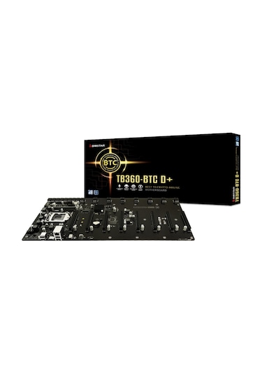 Biostar TB360-BTC D+ Intel B360 SODIMM DDR4 LGA1151 8'li Ekran Girişli Mining Anakart