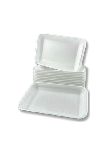 2000gr Köpük Tabak Kap - Kasap Kabı Et Tabağı 50 Adet