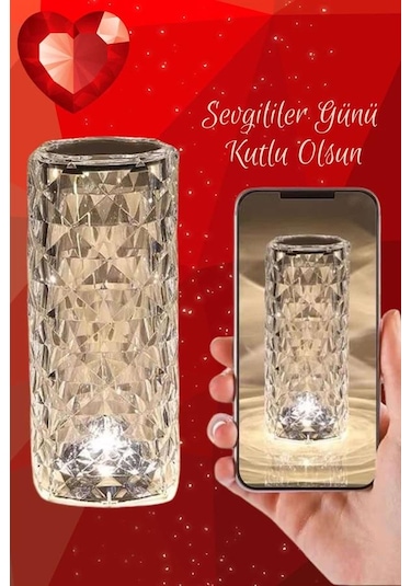 Gld-spt- Sevgililer Gününe Özel Romantik Kristal Gece Lambası Sevgiliye Hediye