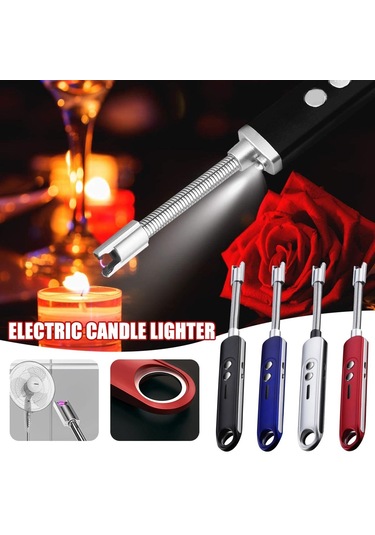 Mum Çakmak Şarjlı Çakmak Elektrikli Çakmak Şarjlı Alevsiz Çok Renkli