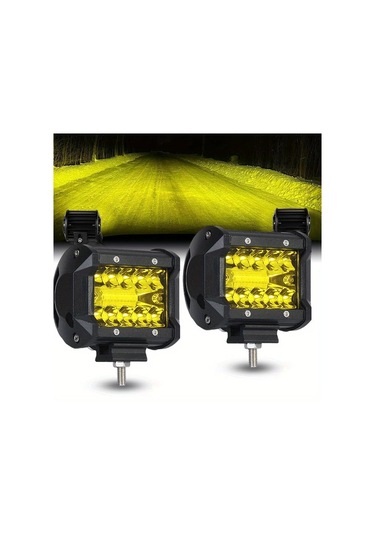 Xuweiwei 2pcs 4 Inç Kehribar Sarı Led Çalışma Lambaları Araç Kamyon Motosiklet Tekne Yüksek Parlaklık