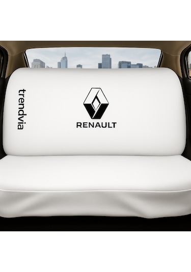 Renault Uyumlu Ön Arka Koltuk Kılıfı Penye Servis Tipi Oto Koltuk Koruma Seti Beyaz