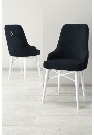 Mazaka Beyaz 80x132 Açılabilir Mdf Masa Yemek Odası Takımı, Mutfak Takımı 6 Adet Sandalye Antrasit