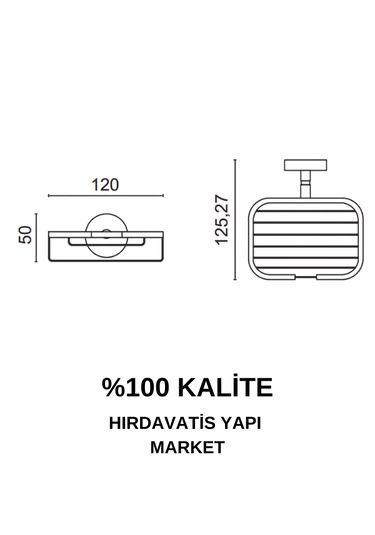 Çelik Banyo Paslanmaz Pirinç Karaca Montajlı Tel Sabunluk Kare
