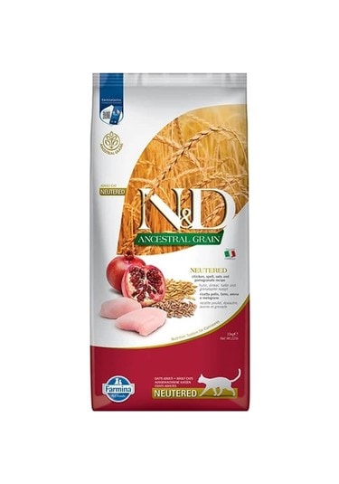 Nd Az Tahıllı Tavuklu Ve Narlı Kısırlaştırılmış Yetişkin Kedi Maması