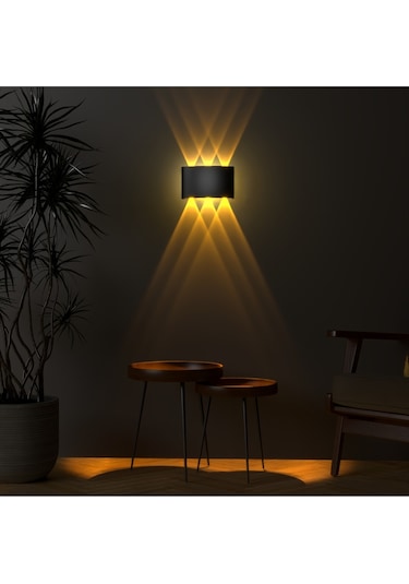 Uranüs Amber Işık Ledli Dekoratif Işık Süzmeli Iç Ve Dış Mekan Modern Bahçe Balkon Salon Teras Aplik Siyah