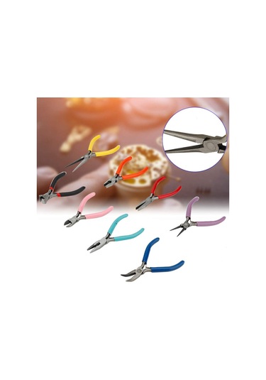 Jialan 8 Adet/takım Çelik Mini Pense Uzun Yuvarlak Düz Burun