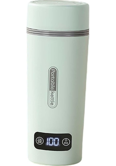 Suntek 350 ML Taşınabilir Otomatik Kapanan Kahve Su Isıtıcısı Yeşil