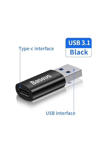 Baseus Baseus Usb 3.1 Tip C Otg Adaptör Usb C Erkek Usb A Dişi Dönüştürücü 10 Gbps Macbook UyumluSamsung Xiaomi Gümüş Chına