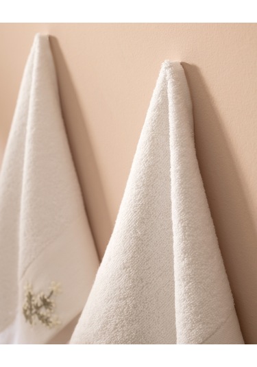 Opal Nakışlı %100 Pamuk 2'li El Havlusu - Beyaz - 30x45 Cm 8684427212257 Beyaz