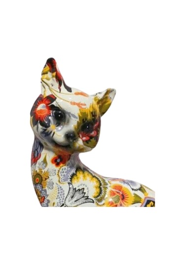 Homyl Reçine Graffiti Kedi Heykeli Raf Dekorasyonu Ev Stil-a