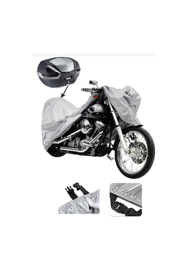 Hero Xpulse 200 İçin Arka Çanta Ve Kilit Uyumlu Gri Motosiklet Branda, Güvenli