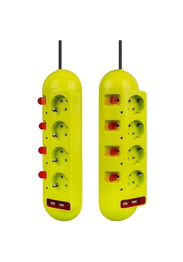 Vea Ve-e40usb 4'lü 2 Usb'li 1.5 Metre Ayrı Anahtarlı Grup Priz Diğer