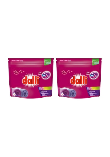 Dalli Renkli Çamaşırlar İçin Kapsül Çamaşır Deterjanı 3'ü 1 Arada 24 Yıkama 2'li Set Set