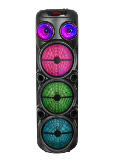 Hepu Hp-974 Partybox Hoparlör 20w Güç 3 X 8 Woofer Rgb Işık Efektleri Kablosuz Mikrofonlu