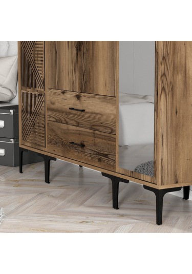 Variant Kumsal 4 Kapılı Ptr Gardrop - Ceviz / Ceviz