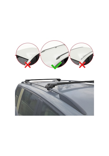 Volvo Xc90 2003-2015 Arası İle Uyumlu Ace-1 Ara Atkı Tavan Barı Siyah