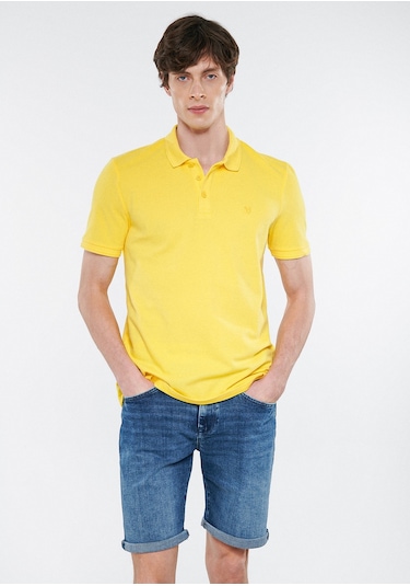 Mavi - Sarı Polo Tişört 064946-71327 Sarı