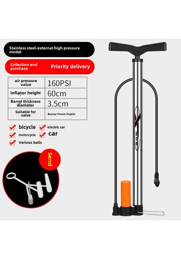 Samdoo Stainless Steel Yüksek Basınçlı El Bombası: Bisiklet, Araba, Elektrikli Araç, Motosiklet, Trisiklet Ve Basketbol Topu İçin Ev Kullanıma Uygun