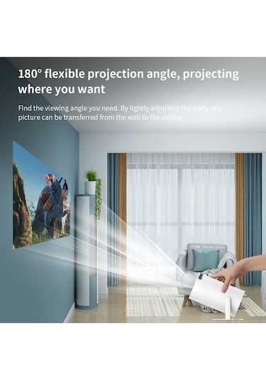 180 Derece Ayarlanabilir Taşınabilir Kablosuz 2.4g 5g Wifi Ultra Hd Taşınabilir Projektör