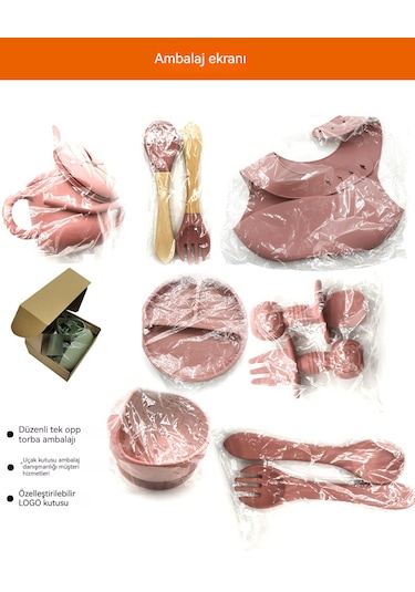 Çocuk 10 Parçalı Silikon Sofra Takımı-yeşil Yeşil