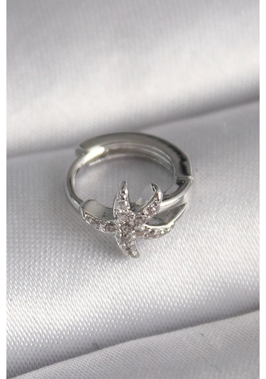 Ceylan Adam 316l Çelik Gümüş Renk Zirkon Taşlı Deniz Yıldızı Model Tragus Piercing Çok Renkli