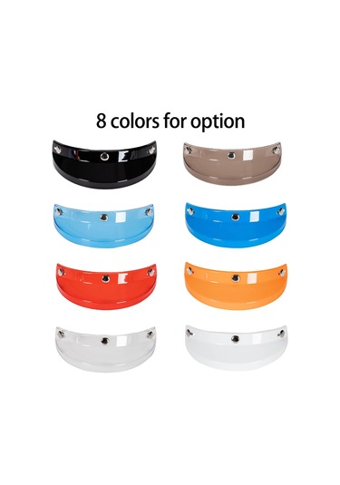 Mufunye Mavi Retro Ters Çevrilebilir Güneş Koruyucu, Uv/fog/çizik Koruma, Açık Yüz Kaskları İçin 3-snap Cam