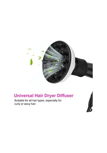 Wezone Saç Kurutma Makinesi Diffüzyoru - Dalgıç Ve Kıvırcık Saçlar İçin Isı Dağıtıcı - Siyah Saç Stili Ataşmanı
