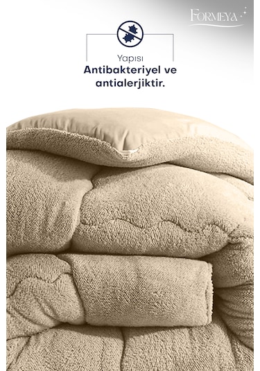 Formeya Lüx Welsoft Çift Taraflı Çift Kişilik Yorgan Bej