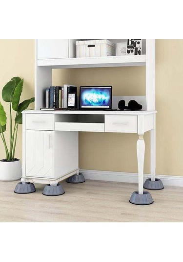 Xianwen 4 Parça Çamaşır Makinesi Titreşim Önleyici Ayak Mat Beyaz - Turkuaz