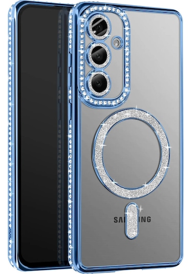 Samsung Galaxy S26 Plus İçin Uyumlu Parlak Taşlı Kamera Korumalı Magsafe Kılıf