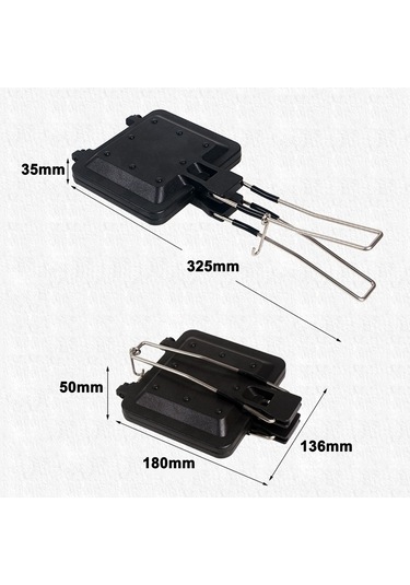 Açık Katlanır Kolu Muffin Sandviç Fırın Tepsisi Çok Y28609 Siyah