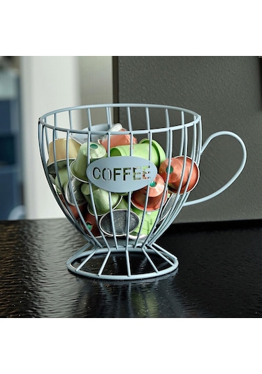 Suntek Kahve Kapsül Düzenleyici Depolama Sepeti Ekran Ev Dekoru Mavi