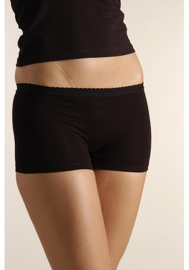 Jojoboy Polo Bayan Bamboo Paçalı Külot 2 Li Siyah Xxl Beyaz