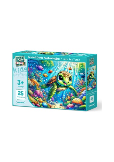 Art Çocuk Sevimli Deniz Kaplumbağası 25 Parça Puzzle